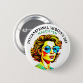 8 maart Internationale Vrouwendag Ronde Button 5,7 Cm (Voorkant /achterkant)