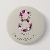 8 maart Internationale Vrouwendag Ronde Button 7,6 Cm (Voorkant)