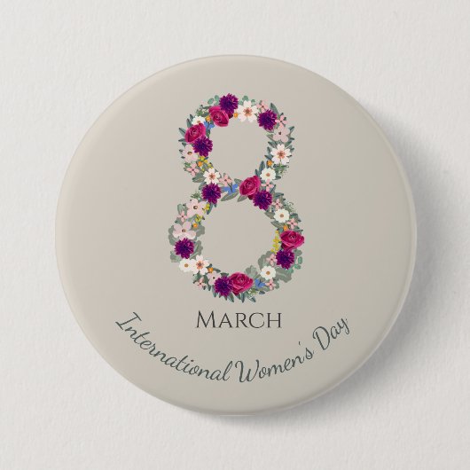 8 maart Internationale Vrouwendag Ronde Button 7,6 Cm (Voorkant)