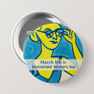 8 maart Internationale Vrouwendag Ronde Button 7,6 Cm