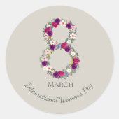 8 maart Internationale Vrouwendag Ronde Sticker (Voorkant)