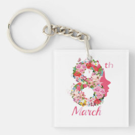 8 maart Internationale Vrouwendag Sleutelhanger