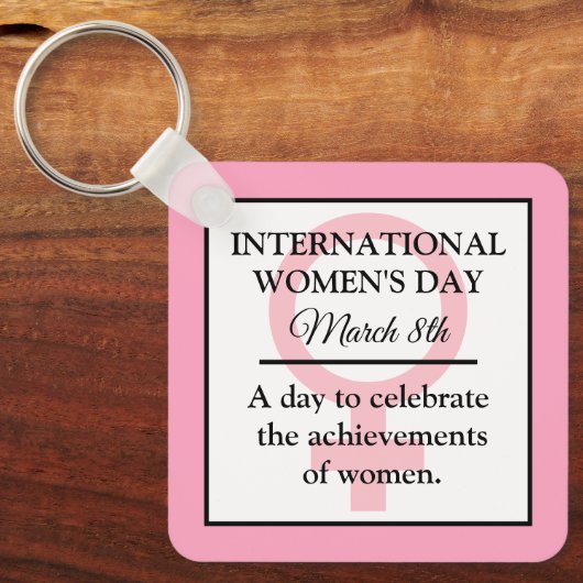 8 maart Internationale Vrouwendag Sleutelhanger (Voorkant)