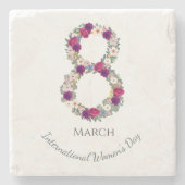 8 maart Internationale Vrouwendag Stenen Onderzetter (Voorkant)