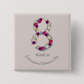 8 maart Internationale Vrouwendag Vierkante Button 5,1 Cm (Voorkant)