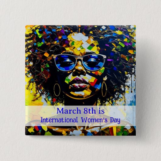 8 maart Internationale Vrouwendag Vierkante Button 5,1 Cm (Voorkant)