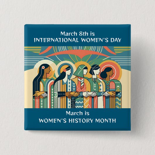 8 maart Internationale Vrouwendag Vierkante Button 5,1 Cm (Voorkant)