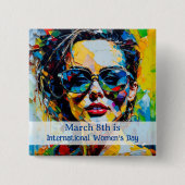 8 maart Internationale Vrouwendag Vierkante Button 5,1 Cm (Voorkant)