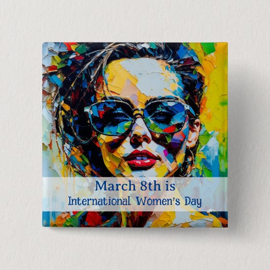 8 maart Internationale Vrouwendag Vierkante Button 5,1 Cm (Voorkant)