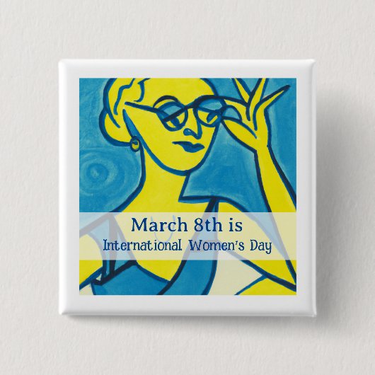 8 maart Internationale Vrouwendag Vierkante Button 5,1 Cm (Voorkant)