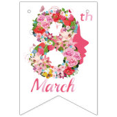 8 maart Internationale Vrouwendag Vlaggetjes (Eerste vlag)