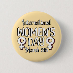 8 maart is Internationale Vrouwendag IWD Ronde Button 5,7 Cm