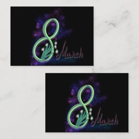 8 maart notitiekaartje (Voorkant / Achterkant)