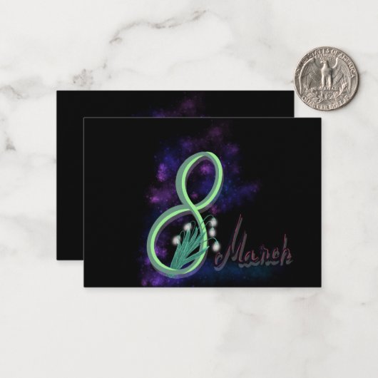 8 maart notitiekaartje (Voorkant / Achterkant in situ)