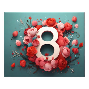 8 maart ontwerp foto afdruk