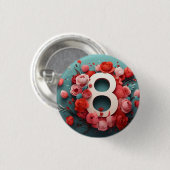 8 maart ontwerp ronde button 3,2 cm (Voorkant /achterkant)