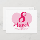 8 maart Roze dag van de Woman Briefkaart (Voorkant / Achterkant)