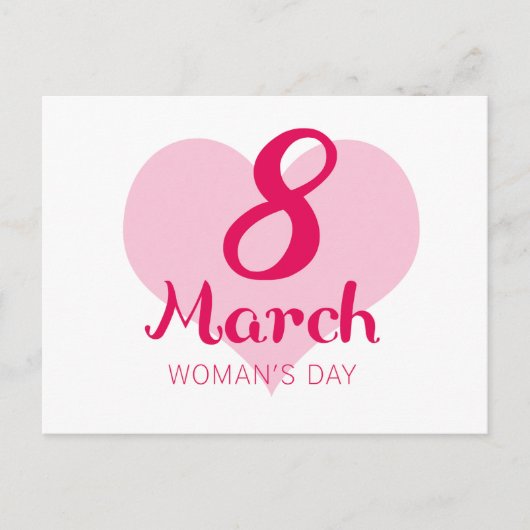 8 maart Roze dag van de Woman Briefkaart (Voorkant)