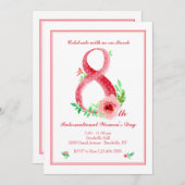 8 maart Uitnodiging op de achtste dag van de vrouw (Voorkant / Achterkant)