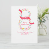 8 maart vrouwendagkaart kaart (Staand voorkant)