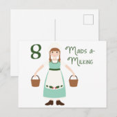 8 Maids-A-Milking Briefkaart (Voorkant / Achterkant)