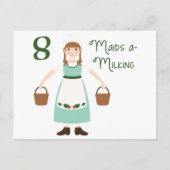 8 Maids-A-Milking Briefkaart (Voorkant)