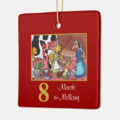 8 Maids a-Milking Cute Animals & Typografie Keramisch Ornament (Links)