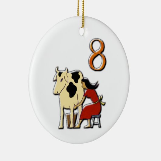 8 Maids a Milking Keramisch Ornament (Rechts)