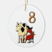 8 Maids a Milking Keramisch Ornament (Links)
