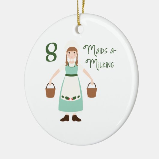 8 Maids-A-Milking Keramisch Ornament (Links)