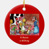 8 Maids a-Milking Keramisch Ornament (Achterkant)