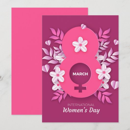 8 March - International Women's Day Kaart (Voorkant / Achterkant)