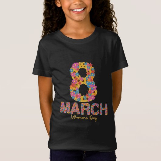 8 March – Women's Day Floral Art T-shirt (Voorkant)