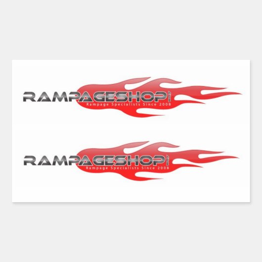 8 Medium Decal / Stickers - RampageShop.com Logo (Voorkant)