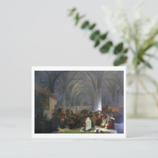 #8 Meester Jan Hus Preaching bij Bethlehem Chapel Briefkaart (Staand voorkant)