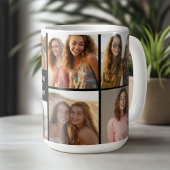 8 minimalistisch fotocollage - zwart en wit raster koffiemok