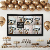 8 minimalistisch fotocollage - zwart en wit raster spandoek