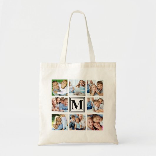 8 Multi Foto Monogram Tote Bag (Voorkant)