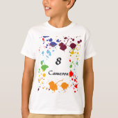 8 Naam Kunst Partij Verkleurde Splashes T-shirt (Voorkant)