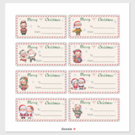 8 Oma & Opa Kerstcadeau Labels