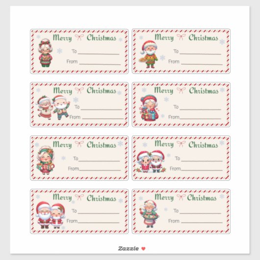8 Oma & Opa Kerstcadeau Labels (Vel)
