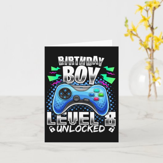8 Ontgrendeld Video Game 8e Verjaardag Gamer Gift  Kaart (Gele Bloem)