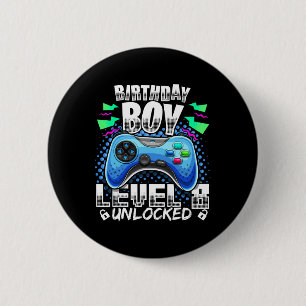 8 Ontgrendeld Video Game 8e Verjaardag Gamer Gift  Ronde Button 5,7 Cm