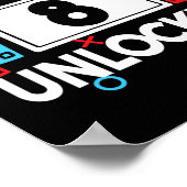 8 Ontgrendelde Gamer 8e Verjaardag Video Game Boys Poster (Hoek)