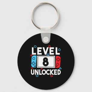 8 Ontgrendelde Gamer 8e Verjaardag Video Game Boys Sleutelhanger