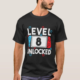 8 Ontgrendelde Gamer 8e Verjaardag Video Game Boys T-shirt