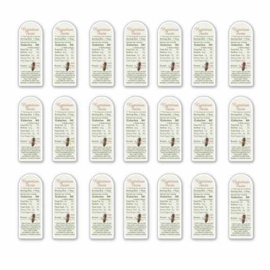 8 oz Muth Jar Voeding Feiten met Bee Vinyl Sticker (Voorkant)