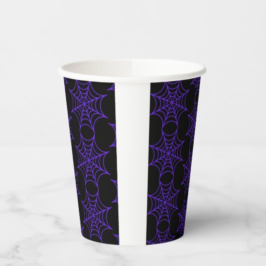 8 oz Paper Cup Paarse Cobweb: Voeg een deksel toe! Papieren Bekers (Links)