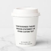 8 oz Paper Cups with Lids Custom Business Logo Papieren Bekers (Achterkant)