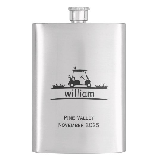 8 oz Stainless Steel Custom Gift for Golfers Flacon (Voorkant)